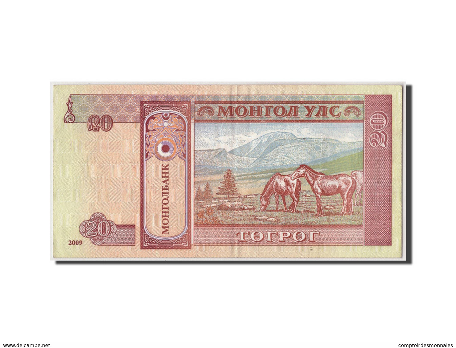 Billet, Mongolie, 20 Tugrik, 2009, TTB - Mongolia