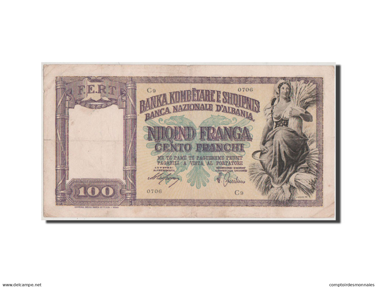 Billet, Albania, 100 Franga, 1940, TTB - Albanie