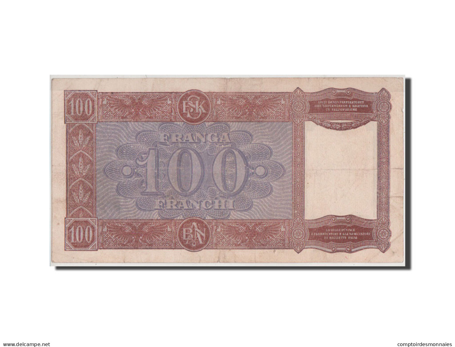 Billet, Albania, 100 Franga, 1940, TTB - Albanie