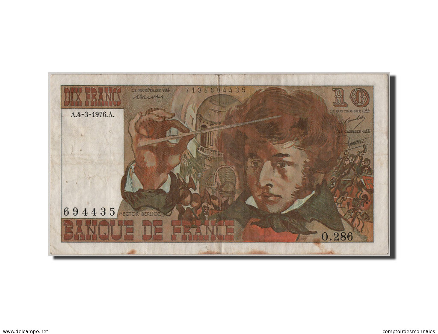 Billet, France, 10 Francs, 10 F 1972-1978 ''Berlioz'', 1976, 1976-03-04, TB+ - 10 F 1972-1978 ''Berlioz''