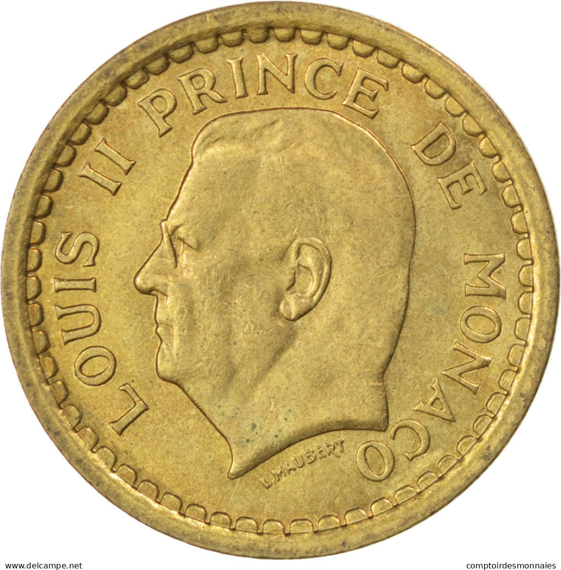 Monnaie, Monaco, Louis II, Franc, 1943, SUP, Aluminum-Bronze, KM:120A - 1922-1949 Louis II.