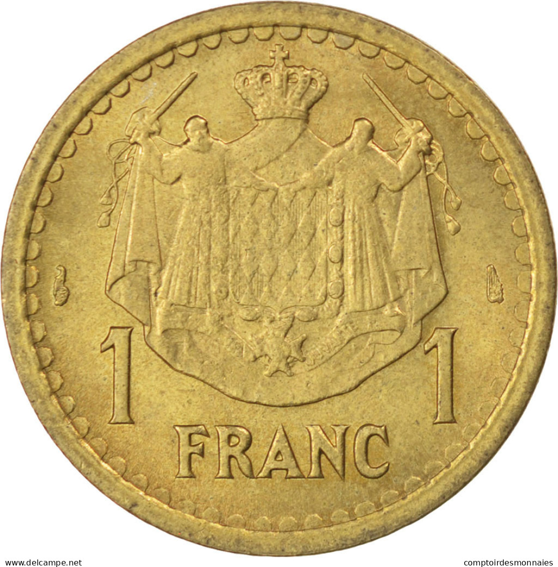Monnaie, Monaco, Louis II, Franc, 1943, SUP, Aluminum-Bronze, KM:120A - 1922-1949 Louis II.
