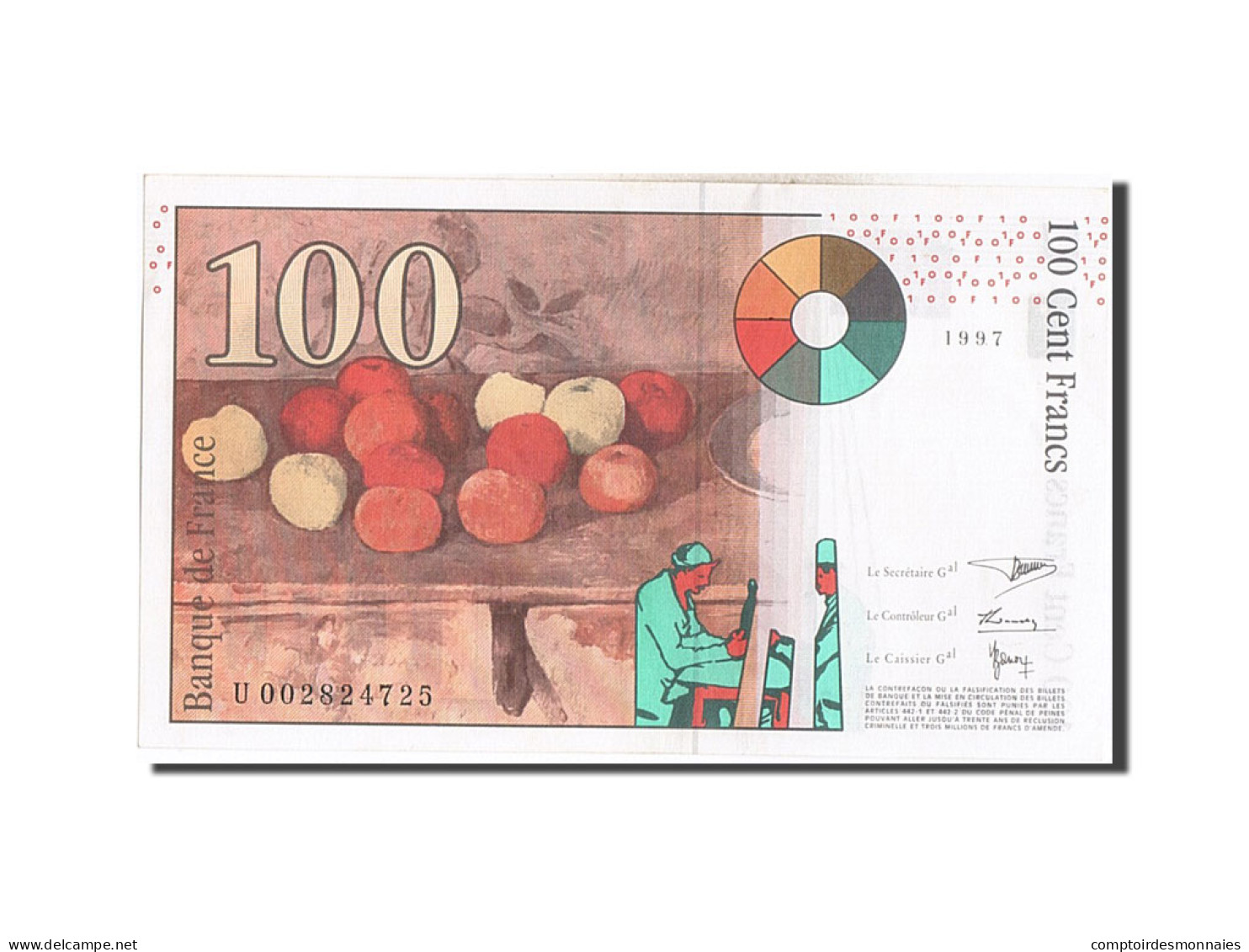 Billet, France, 100 Francs, 100 F 1997-1998 ''Cézanne'', 1997, NEUF - 100 F 1997-1998 ''Cézanne''