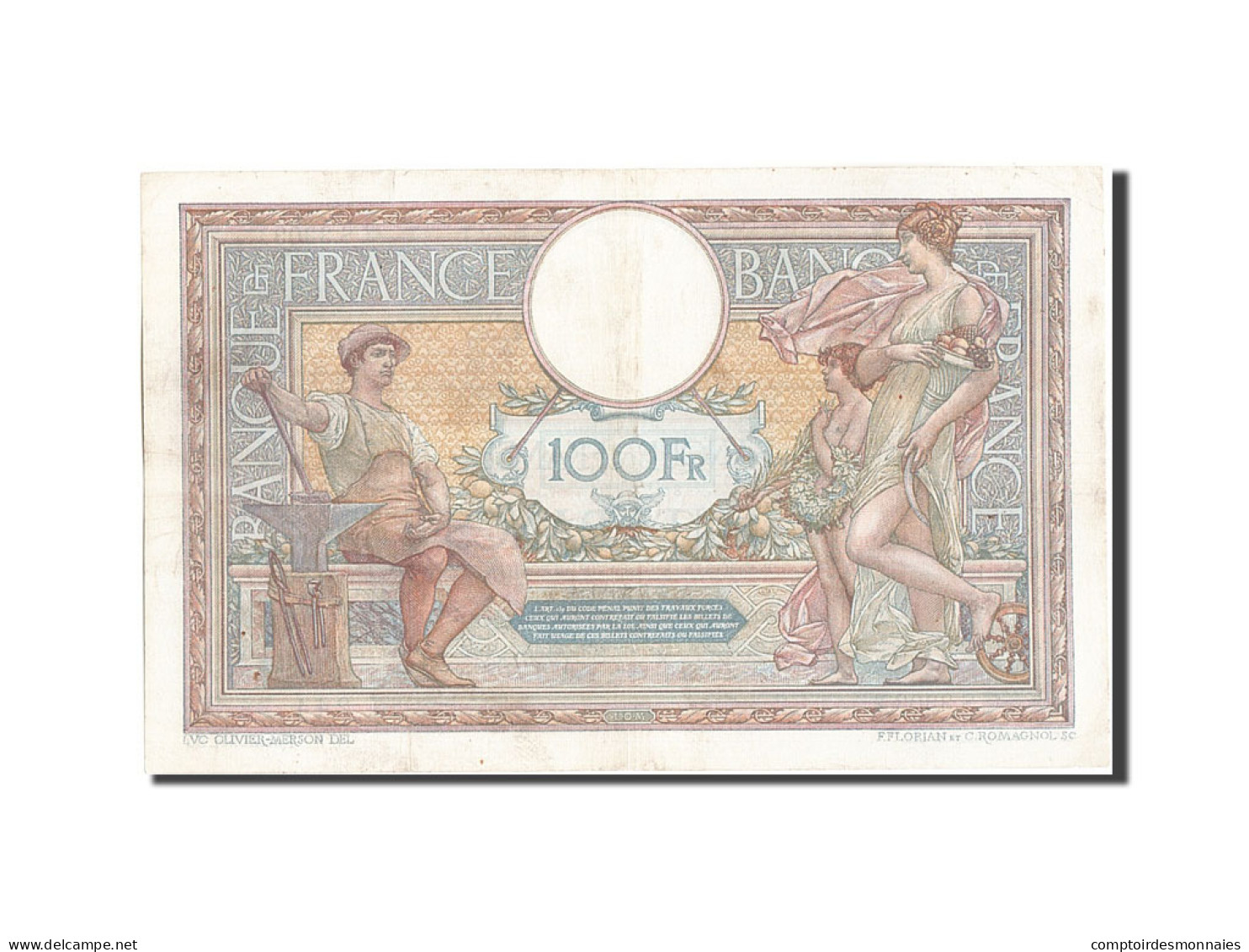 Billet, France, 100 Francs, 100 F 1908-1939 ''Luc Olivier Merson'', 1916 - 100 F 1908-1939 ''Luc Olivier Merson''