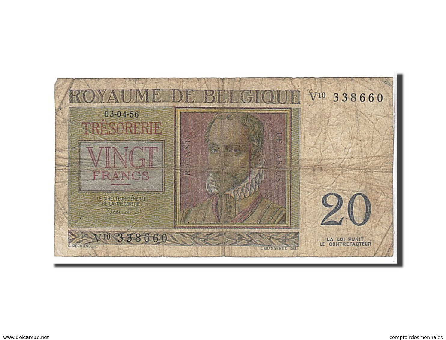Billet, Belgique, 20 Francs, 1956, KM:132b, TB - Otros & Sin Clasificación
