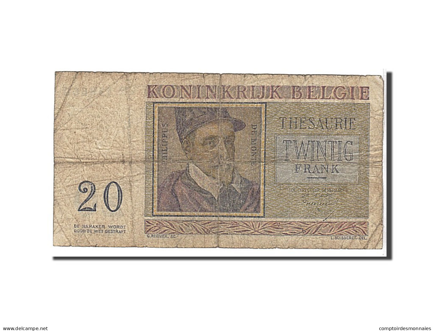 Billet, Belgique, 20 Francs, 1956, KM:132b, TB - Otros & Sin Clasificación