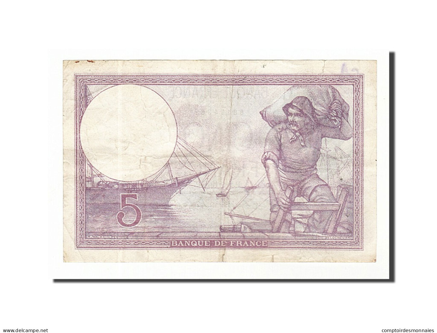 Billet, France, 5 Francs, 5 F 1917-1940 ''Violet'', 1918, 1918-06-08, TB+ - 5 F 1917-1940 ''Violet''