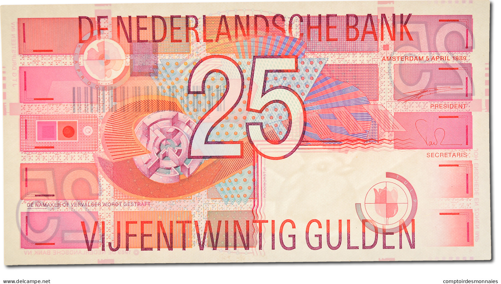 Billet, Pays-Bas, 25 Gulden, 1999, NEUF - 25 Gulden