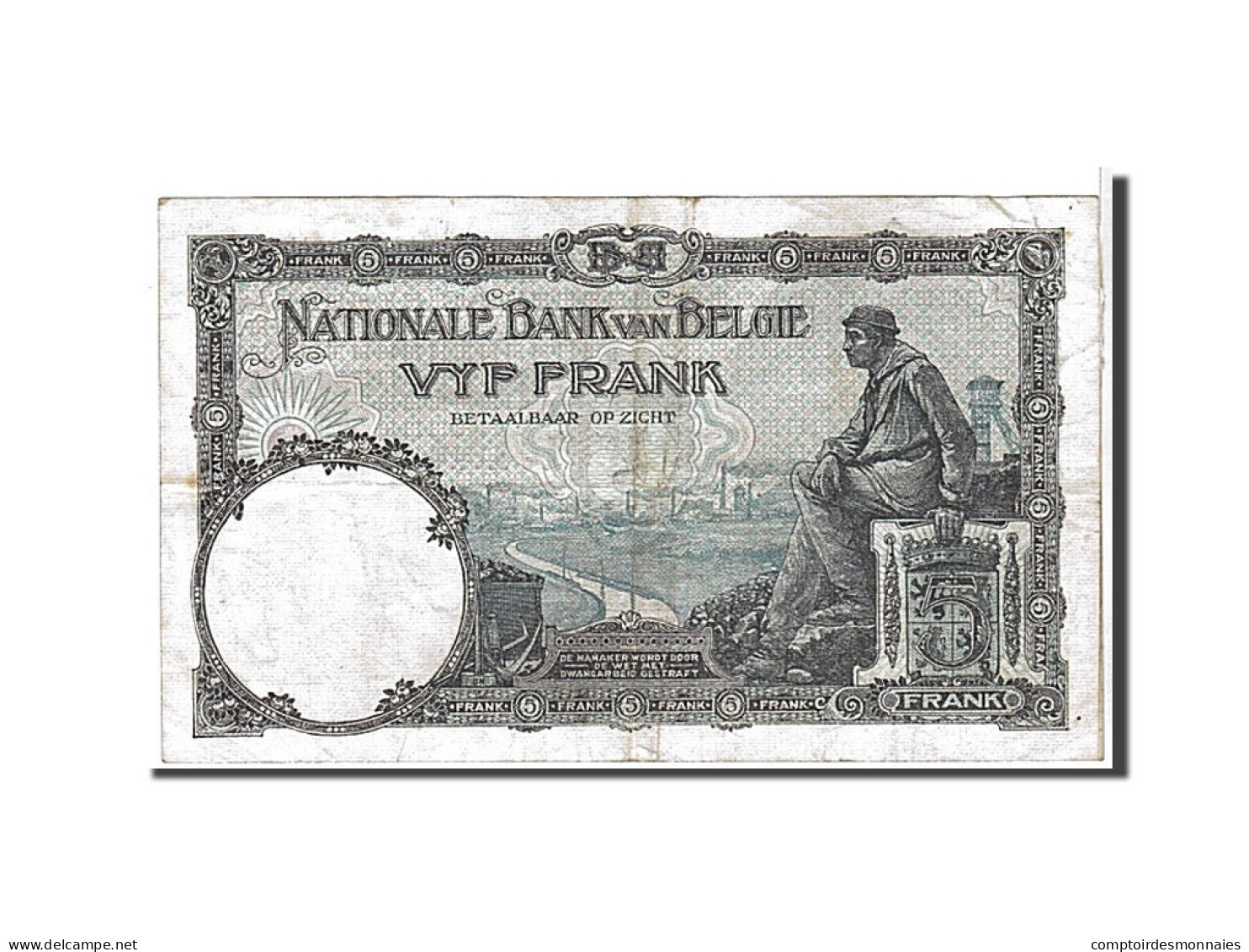 Billet, Belgique, 5 Francs, 1925, TTB - 5 Francos