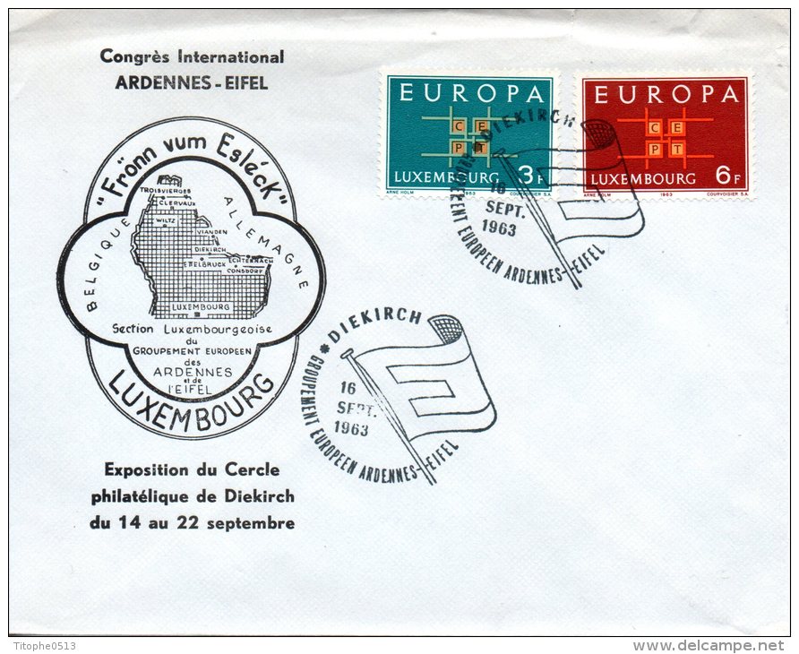 LUXEMBOURG. Enveloppe Commémorative De 1963. Congrès International Ardennes-Eifel. - Machines à Affranchir (EMA)