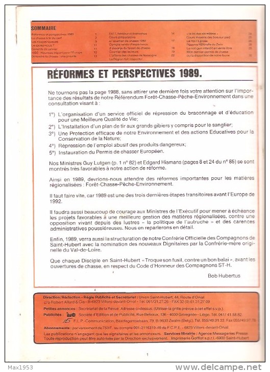 FORET-CHASSE-PECHE-ENVIRONNEMENT -  Janvier-Février 1989 - N°86 - Jagen En Vissen