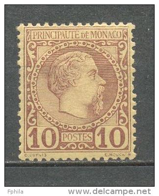 1885 MONACO 10C. CHARLES III MICHEL: 4 MH * - Neufs