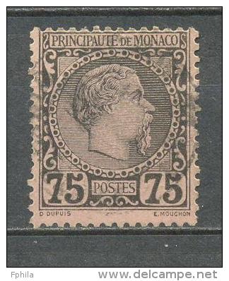 1885 MONACO 75C. CHARLES III MICHEL: 8 USED - Oblitérés