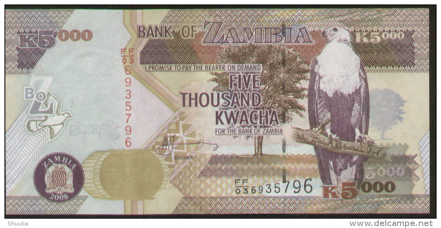 Zambia 5000 Kwacha 2008 Pick 45e UNC - Zambia