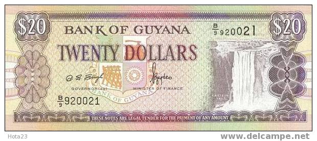 (!)  GUYANA - 20 DOLLARS P-30, (1996)- UNC - Guyana