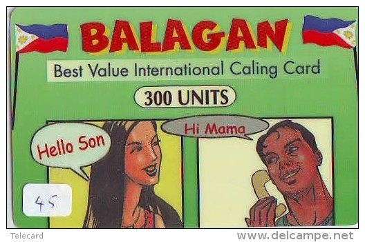 Télécarte   * PHILIPPINES  * FILIPPINES *    (45) Telefonkarte Phonecard * - Filipinas