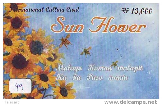 Télécarte   * PHILIPPINES  * FILIPPINES *  (49) Telefonkarte Phonecard * SUNFLOWER * TOURNESOL - Philippines