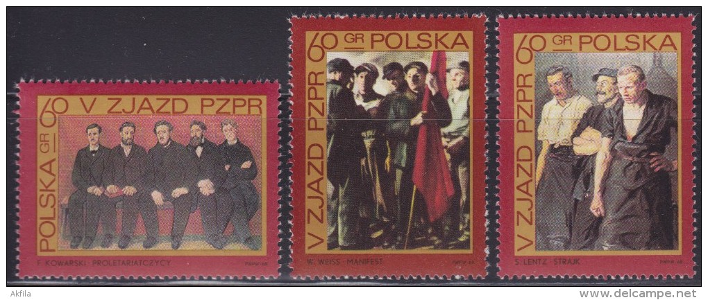 3089. Poland, 1968, Polish United Workers' Party, MNH (**) Michel 1882-1884 - Neufs