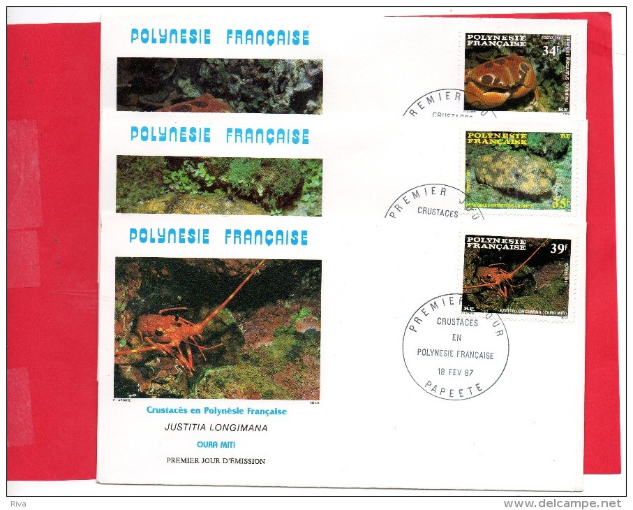 3 Plis De La Polynésie  ( Crustacés En Polynésie Française ) - Briefe U. Dokumente