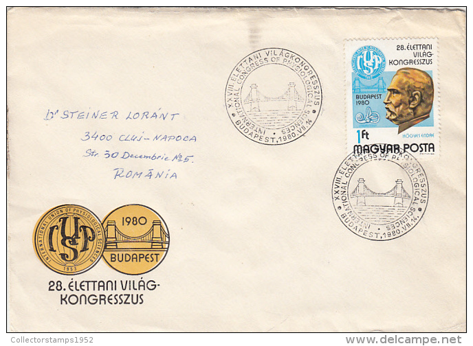 18048- BRIDGE, WORLD CONGRESS, SPECIAL COVER, 1980, HUNGARY - Ponts