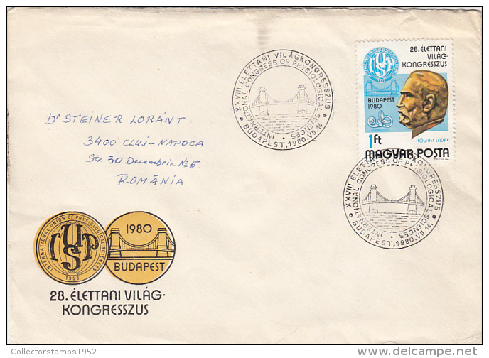 18048- BRIDGE, WORLD CONGRESS, SPECIAL COVER, 1980, HUNGARY - Ponti