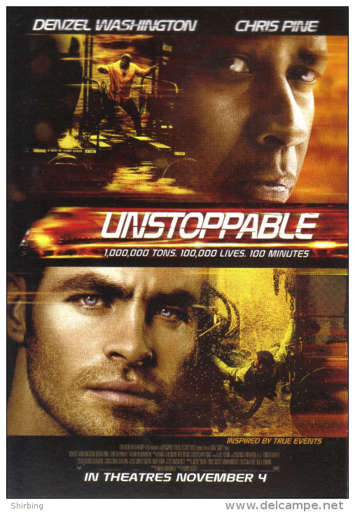 15S :  Movie Film Poster Postcard "Unstoppable" - Affiches Sur Carte