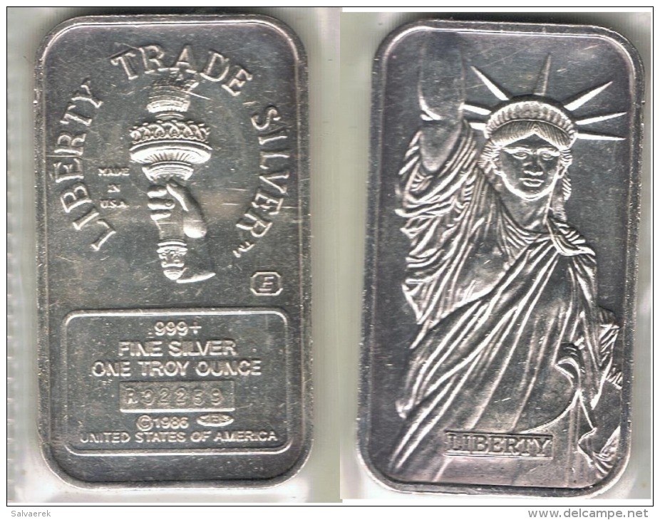 EE.UU USA ONZA LIBERTY TRADE PLATA SILVER - Plata