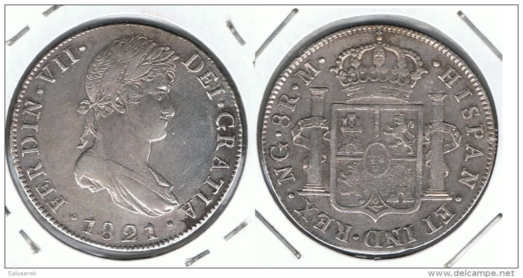 GUATEMALA FERNANDO VII 8 REALES 1821 PLATA SILVER - Guatemala