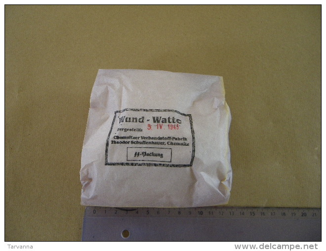 Sachet Ouate Wund-Watte Daté Du 05 Avril 1943 Allemand - Equipment