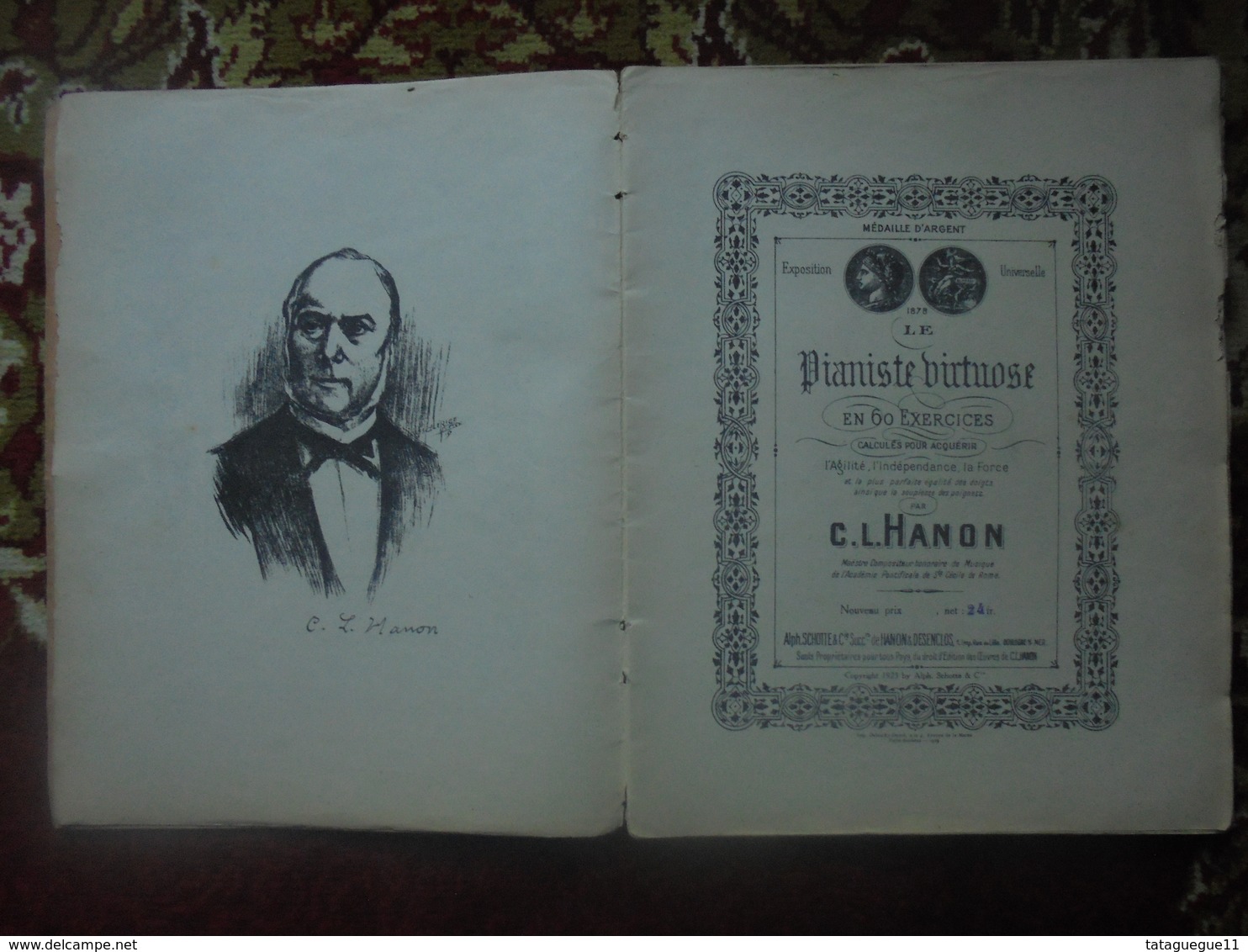 Ancien -  ​​​​​​​Livre De Partitions Le Pianiste Virtuose En 60 éxcercices Par C.L. HANON Copyright 1923 - Instruments à Clavier