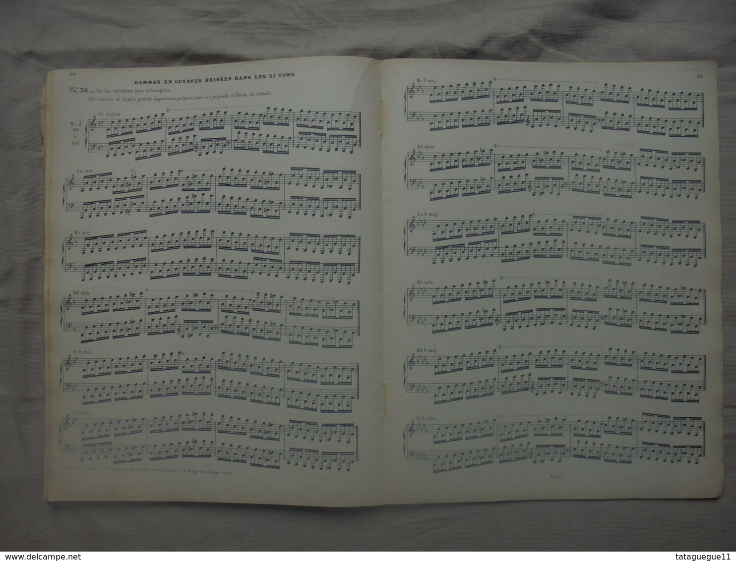 Ancien -  ​​​​​​​Livre de partitions Le Pianiste Virtuose en 60 éxcercices par C.L. HANON Copyright 1923