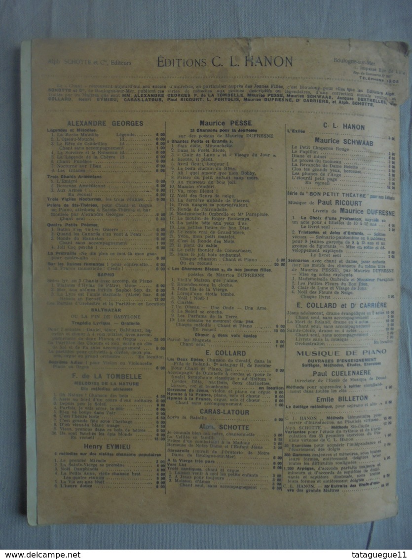 Ancien -  ​​​​​​​Livre de partitions Le Pianiste Virtuose en 60 éxcercices par C.L. HANON Copyright 1923
