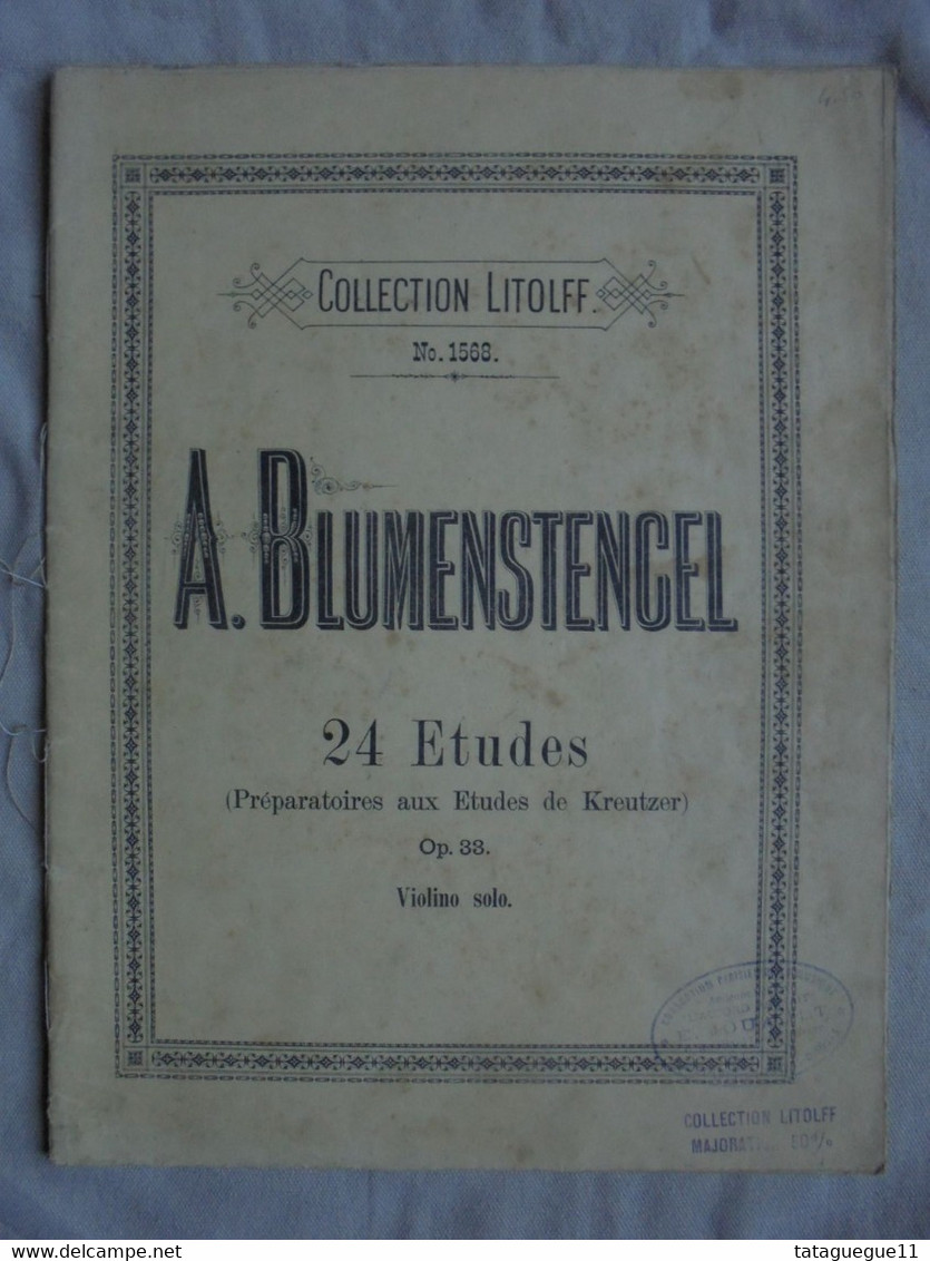 Ancien - Collection LITOLFF N° 1568 A. BLUMENSTENCEL 24 Etudes Violino Solo - Instrumentos Di Arco Y Cuerda