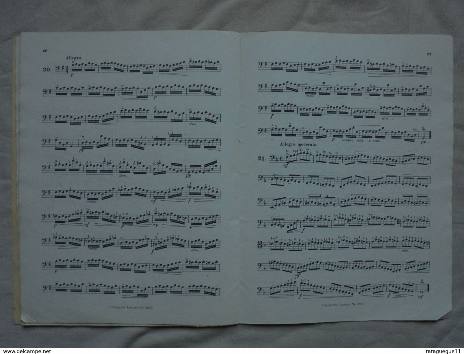 Ancien - Collection LITOLFF N° 1956 A. DOTZAUER 113 Etudes Violoncelle