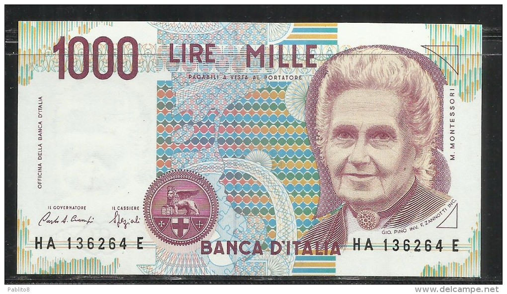 ITALIA REPUBBLICA 1990 BANCONOTA DA LIRE 1000 MONTESSORI  ITALIE ITALIEN ITALY - 1000 Lire
