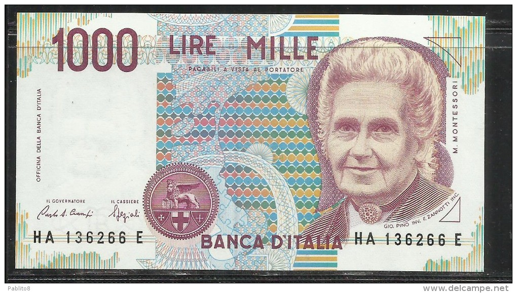 ITALIA REPUBBLICA 1990 BANCONOTA DA LIRE 1000 MONTESSORI  ITALIE ITALIEN ITALY - 1.000 Lire