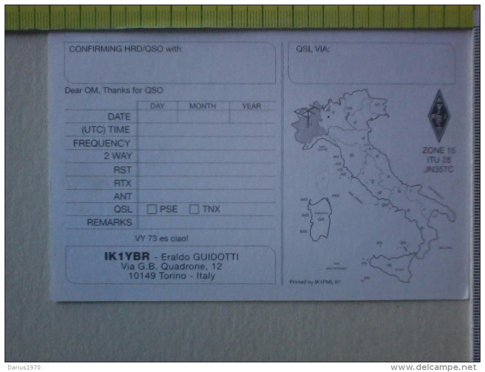 Carta - IK1YBR - EX: IITFE 1949-53 - Eraldo Guidotti - Radio