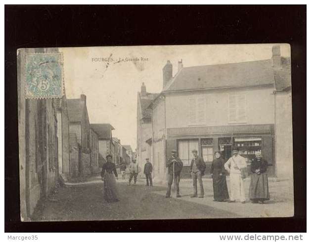 27 Fourges La Grande Rue édit. A.L.  Animée Tabac Vins épicerie Mercerie Serard - Fourges