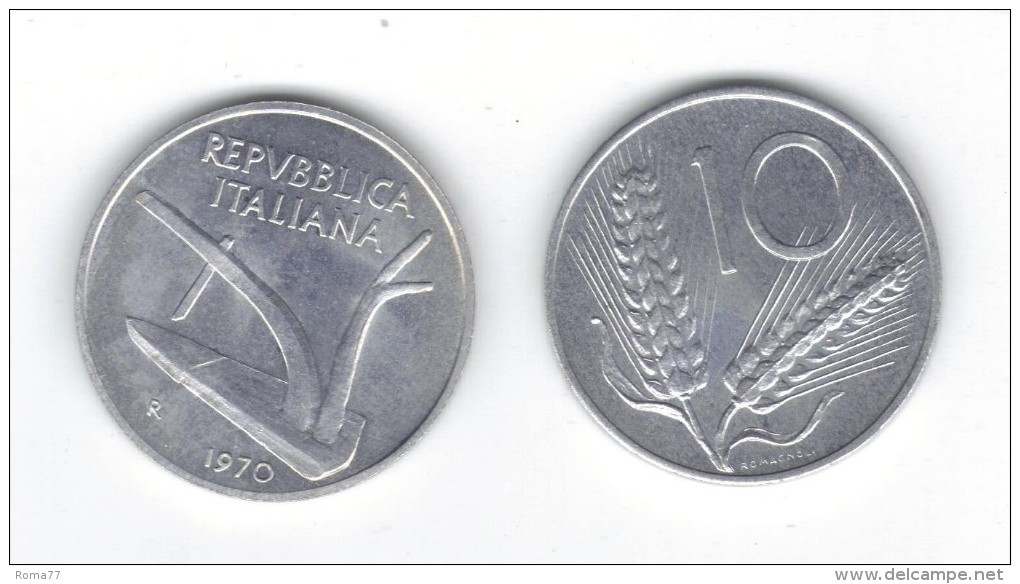 RedF - REPUBBLICA : 10 Lire SPIGHE Emissione Del 1970  ITALMA - 10 Lire