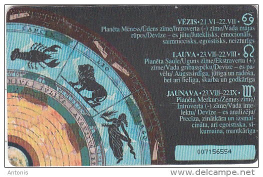 LATVIA(chip) - Zodiac(puzzle 2/4), Exp.date 09/03, Used - Lettonia
