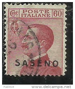 SASENO 1923 SOPRASTAMPATO D´ITALIA ITALY OVERPRINTED CENT. 60 C USATO USED OBLITERE´ - Saseno