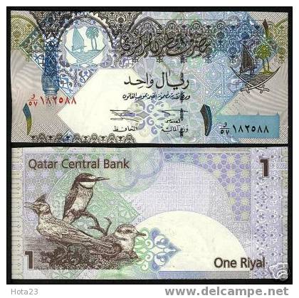 (!) Qatar 1 Riyal,UNC  - Bird - Qatar