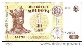 (!) Moldova-1 Ley 1999 UNC - KING - Moldavie