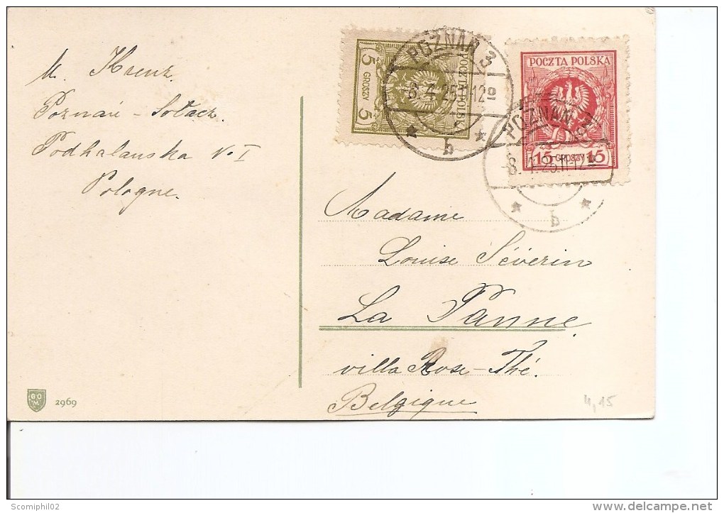 Pologne ( Carte Postale De 1925 De Poznan Vers La Belgique à Voir) - Covers & Documents