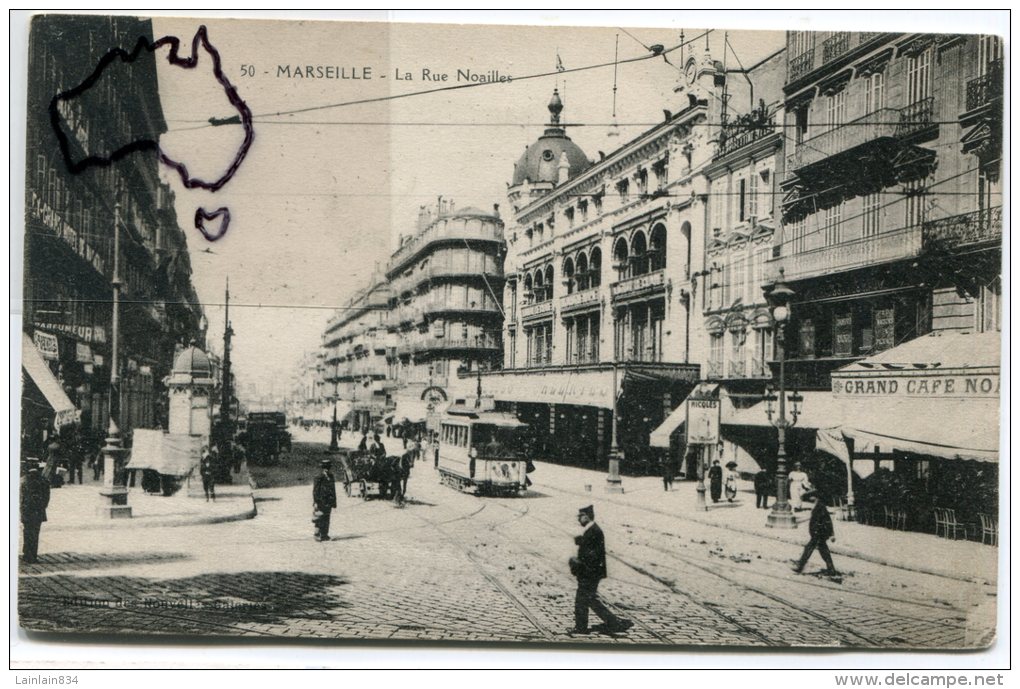 - 50-  MARSEILLE - La Rue Noailles, Les Nouvelles Galeries Avant L'incendie, Grand Café, Non écrite, BE, Scans. - Canebière, Stadtzentrum