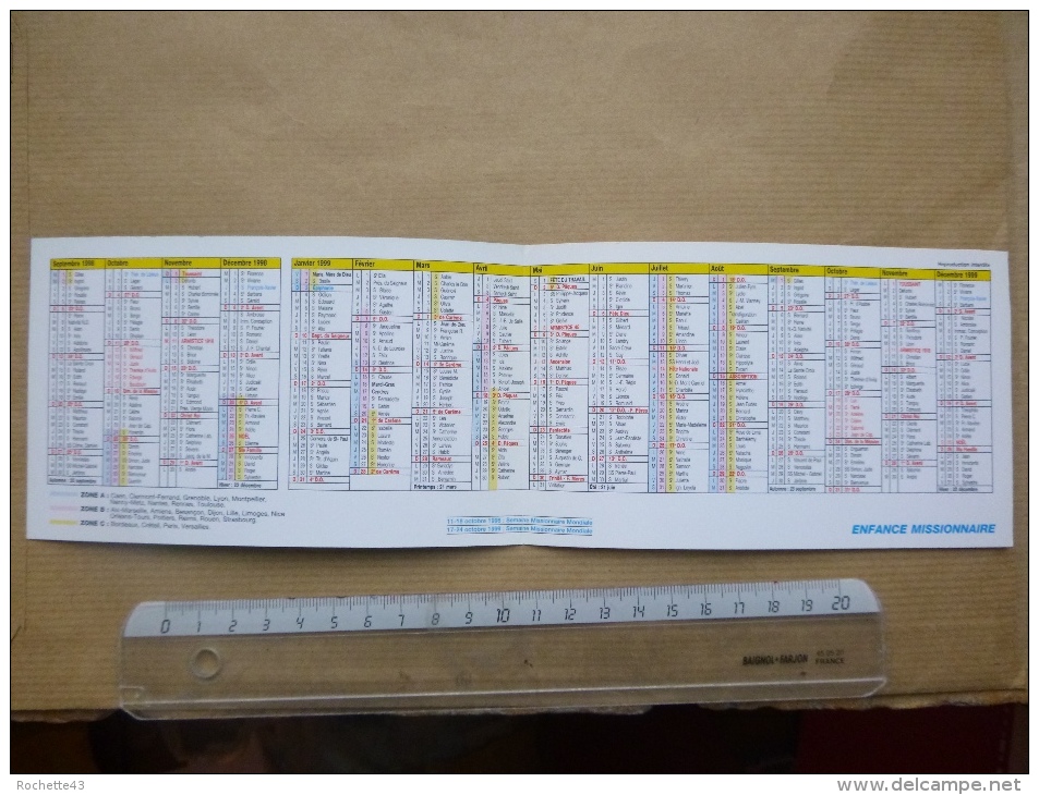 Calendrier 1998 1999 ONG Enfance Missionnaire - Formato Piccolo : 1991-00