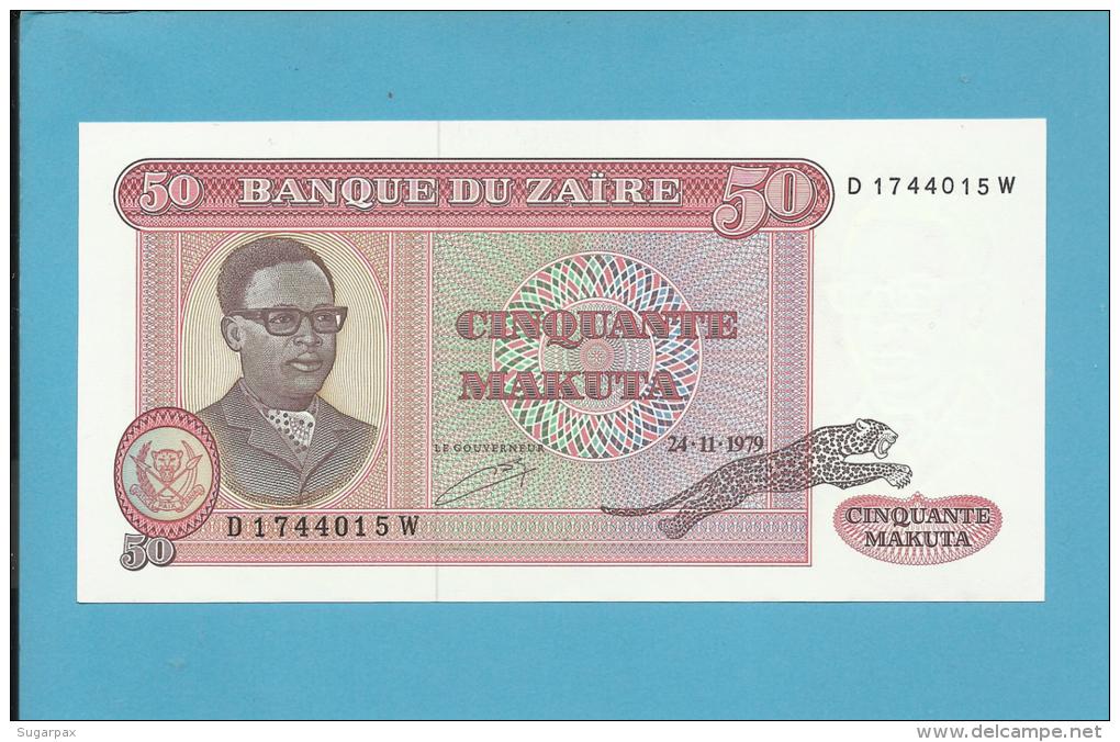 ZAIRE - 50 MAKUTA - 24/11/1979 - Pick 17.a - UNC. - Sign. 5 - Mobutu - 2 Scans - Zaïre