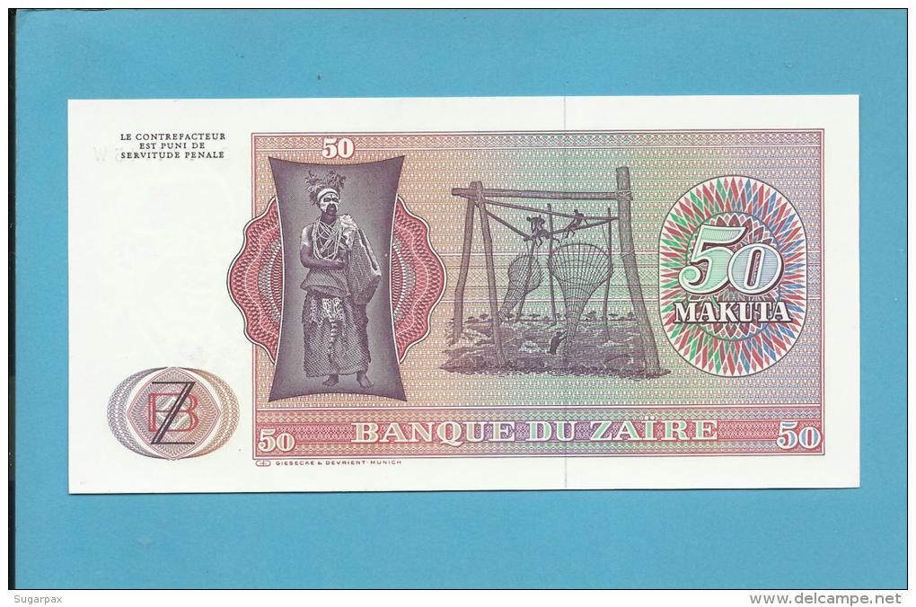 ZAIRE - 50 MAKUTA - 24/11/1979 - Pick 17.a - UNC. - Sign. 5 - Mobutu - 2 Scans - Zaïre