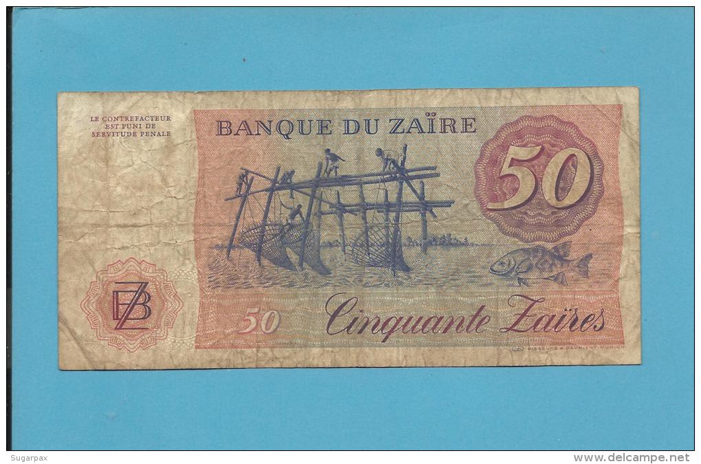 ZAIRE - 50 ZAIRES - 24/06/1985 - Pick 28.b - Sign. 7 - Mobutu - 2 Scans - Zaire