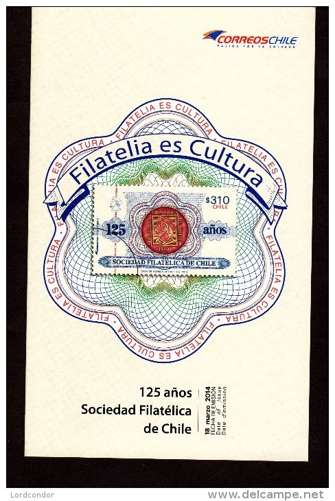 CHILE - 2014 - Brochure - Chilean Philatelic Society, 125th Anniv -  VF NEW - Chile